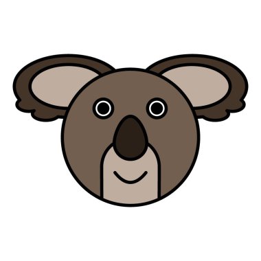Sevimli çizgi film Koala Face.vektör illüstrasyonu