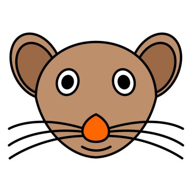 Tatlı çizgi film Mouse Face.vektör illüstrasyonu