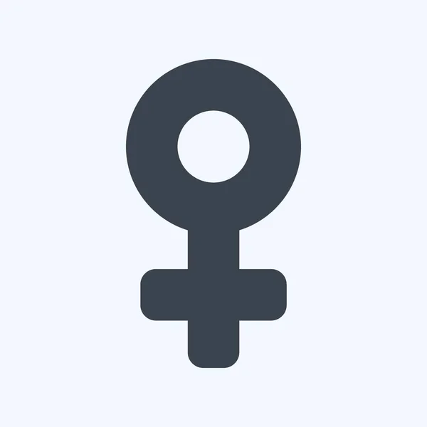 Icon Female Glyph Style Simple Illustration Editable Stroke Design Template — 스톡 벡터