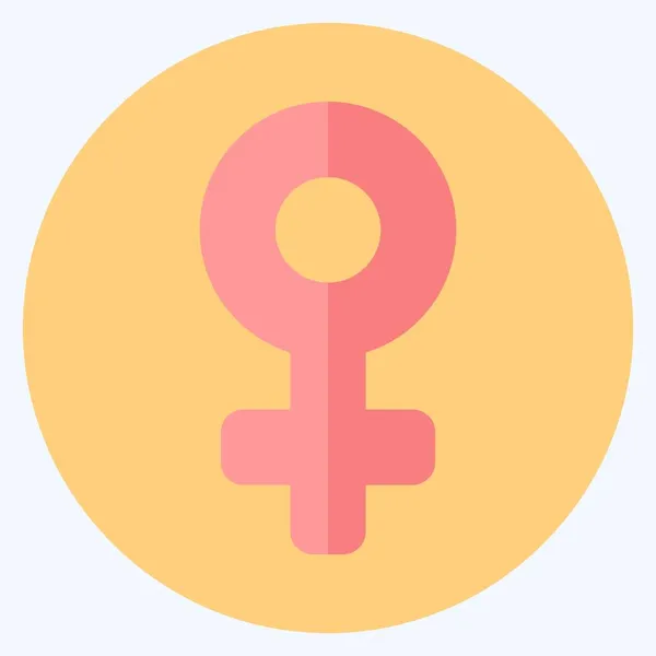 Icono Femenino Estilo Plano Ilustración Simple Carrera Editable Vector Plantilla — Archivo Imágenes Vectoriales