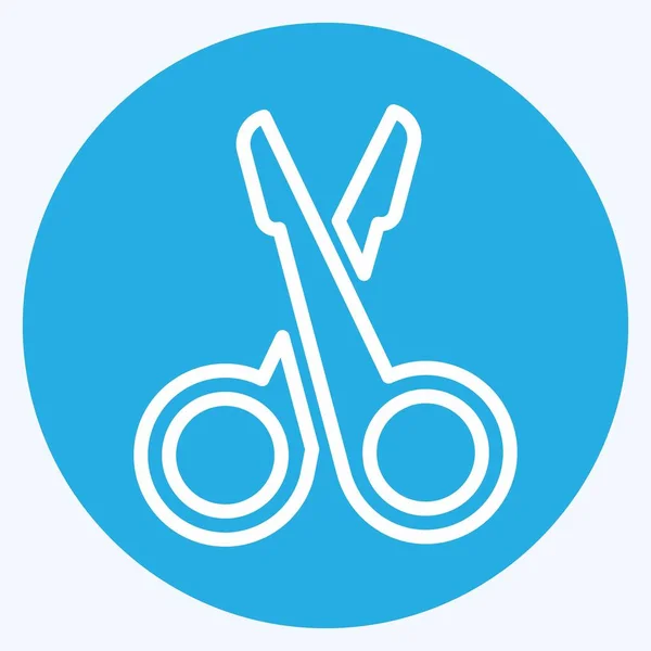 Ikona Nail Scissor Modré Oči Styl Jednoduché Ilustrace Upravitelný Tah — Stockový vektor