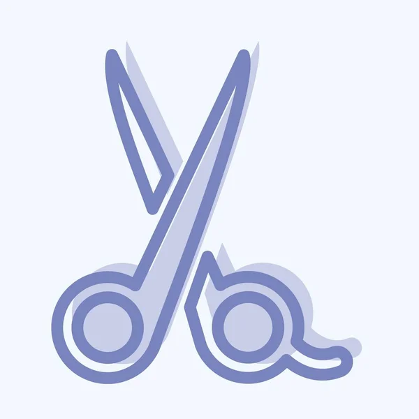 Icon Scissor Two Tone Style Simple Illustration Editable Stroke Design — 스톡 벡터