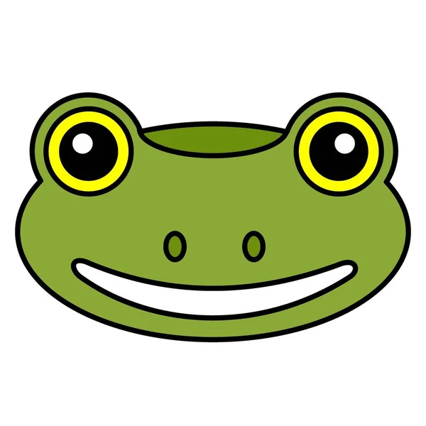 Lindo Dibujo Animado Ape Frog Face Vector Ilustración — Vector de stock