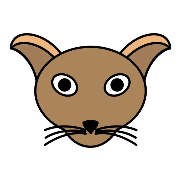 Leuke Cartoon Cat Face Vector Illustratie — Stockvector