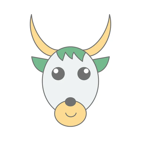 Niedliche Karikatur Kuh Gesicht Icon Vector Illustration — Stockvektor