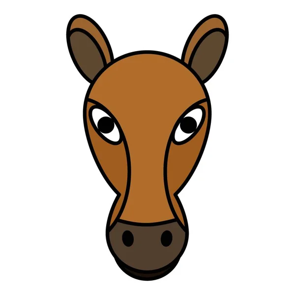 Mignon Dessin Animé Cheval Face Vector Illustration — Image vectorielle