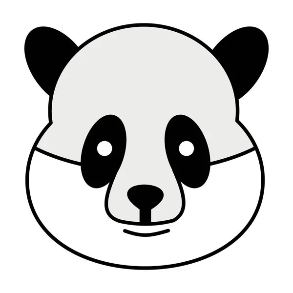 Desenhos Animados Bonitos Panda Face Vector Ilustração — Vetor de Stock