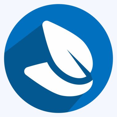 Simge Yaprağı - Uzun Gölge Biçimi - Basit illüstrasyon, Düzenlenebilir vuruş, Tasarım şablonu vektörü, baskılar, posterler, reklamlar, duyurular, bilgi grafikleri vs..