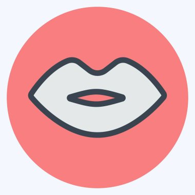 Simge Lip - Renk Eşleştirme Biçimi - Basit illüstrasyon, Düzenlenebilir vuruş, Tasarım şablonu vektörü, baskılar, posterler, reklamlar, duyurular, bilgi grafikleri vs..