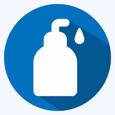 Simge Sıvısı Sabunu - Uzun Gölge Biçimi - Basit illüstrasyon, Düzenlenebilir vuruş, Tasarım şablonu vektörü, baskılar, posterler, reklamlar, duyurular, bilgi grafikleri, vs..