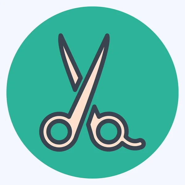 Icon Scissor Color Mate Style Einfache Illustration Editierbarer Strich Design — Stockvektor