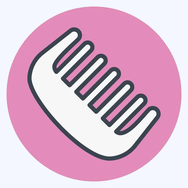 Icon Comb Color Mate Style Einfache Illustration Editierbarer Strich Designvorlagenvektor — Stockvektor