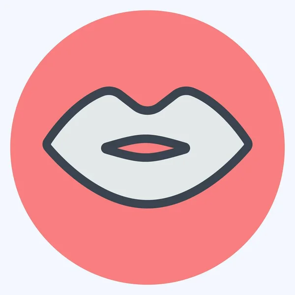 Ícone Lip Estilo Companheiro Cor Ilustração Simples Curso Editável Vetor —  Vetores de Stock