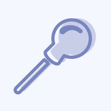 Simge Lolipop - İki Ton Biçimi - Basit illüstrasyon, Düzenlenebilir vuruş, Tasarım şablonu vektörü, baskılar, posterler, reklamlar, duyurular, bilgi grafikleri vs..