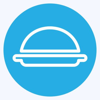 Simge Servis Yemeği - Mavi Gözler Biçimi - Basit illüstrasyon, Düzenlenebilir vuruş, Tasarım şablonu vektörü, baskılar, posterler, reklamlar, duyurular, bilgi grafikleri vs..