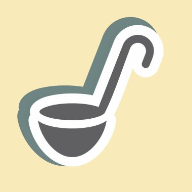 Çıkartma Çorbası Kaşığı - Basit illüstrasyon, Düzenlenebilir felç, Tasarım şablon vektörü, baskılar, posterler, reklamlar, duyurular, bilgi grafikleri vs..