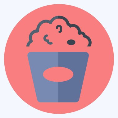 Simge patlamış mısır - Düz çizim, Düzenlenebilir vuruş, Tasarım şablonu vektörü, baskılar, posterler, reklamlar, duyurular, bilgi grafikleri vs..