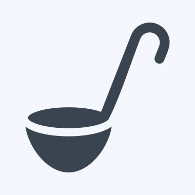 Simge Çorbası Kaşığı - Kabartma Biçimi - Basit illüstrasyon, Düzenlenebilir vuruş, Tasarım şablonu vektörü, baskılar, posterler, reklamlar, duyurular, bilgi grafikleri vs..