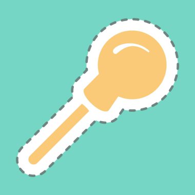 Çıkartma Lollipop - Satır Kesimi - Basit illüstrasyon, Düzenlenebilir vuruş, Tasarım şablonu vektörü, baskılar, posterler, reklamlar, duyurular, bilgi grafikleri vs..