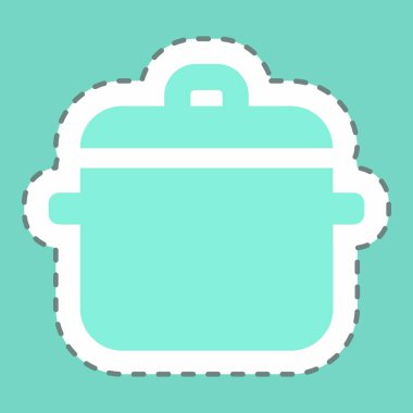 Etiket Pot 1 - Satır Kesimi - Basit illüstrasyon, düzenlenebilir vuruş, tasarım şablonu vektörü, baskılar, posterler, reklamlar, duyurular, bilgi grafikleri vs..