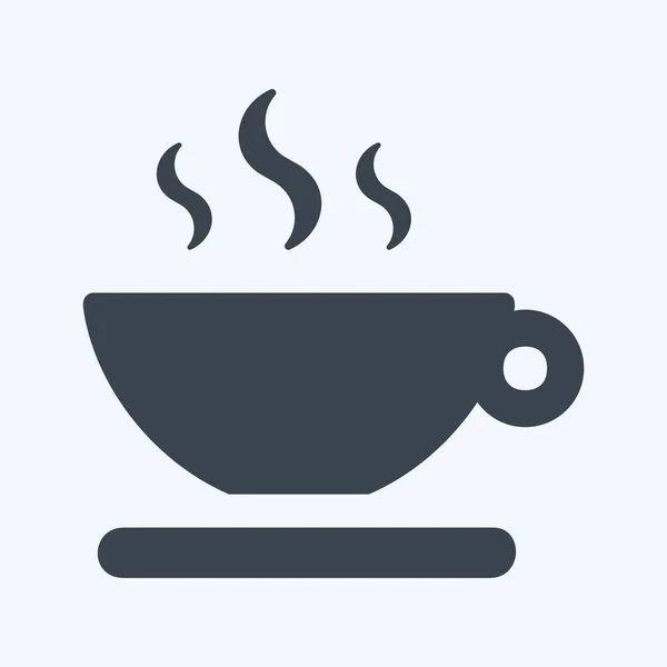 Ikon Hot Tea Glyph Style Enkel Illustration Redigerbar Stroke Design — Stock vektor