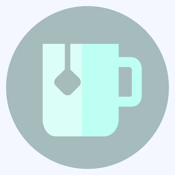 Icon Tea Flat Style Simple Illustration Editable Stroke Design Template — Stock Vector