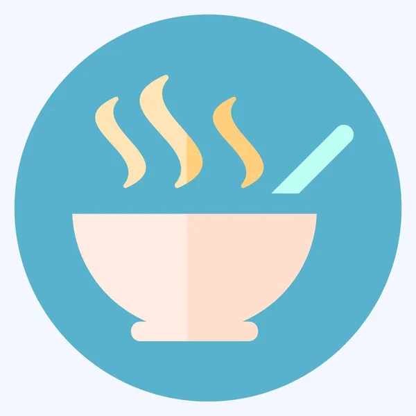 Icon Hot Soup Flacher Stil Einfache Illustration Editierbarer Strich Designschablonen — Stockvektor