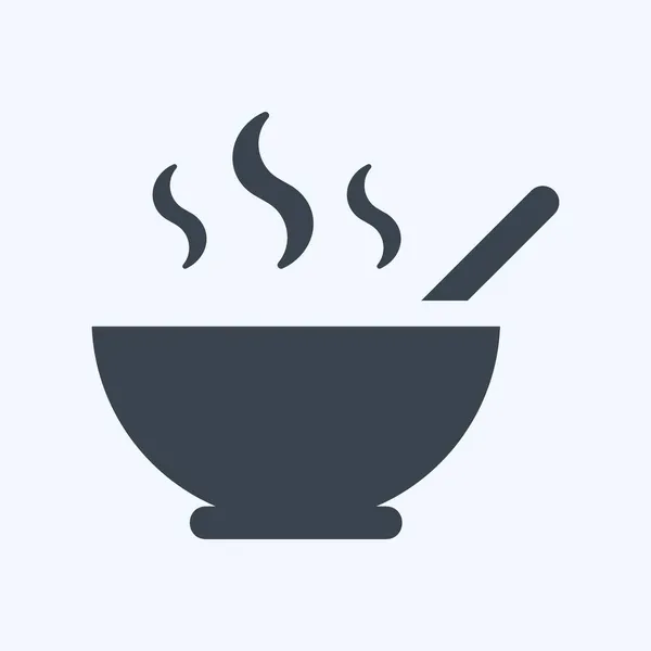 Icon Hot Soup Glyph Style Simple Illustration Editable Stroke Design — 스톡 벡터