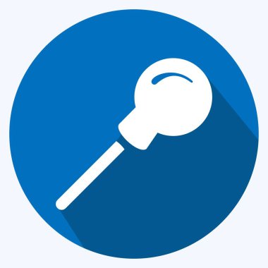 Simge Lolipopu - Uzun Gölge Biçimi - Basit illüstrasyon, Düzenlenebilir vuruş, Tasarım şablonu vektörü, baskılar, posterler, reklamlar, duyurular, bilgi grafikleri, vs..