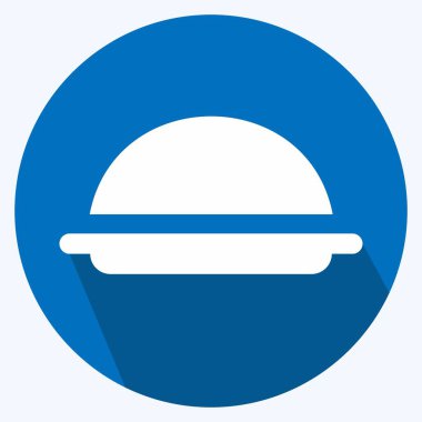 Simge Servis Yemeği - Uzun Gölge Biçimi - Basit illüstrasyon, Düzenlenebilir vuruş, Tasarım şablonu vektörü, baskılar, posterler, reklamlar, duyurular, bilgi grafikleri vs..