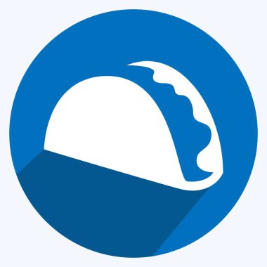 Simge Tako - Uzun Gölge Biçimi - Basit illüstrasyon, Düzenlenebilir vuruş, Tasarım şablonu vektörü, baskılar, posterler, reklamlar, duyurular, bilgi grafikleri vs..