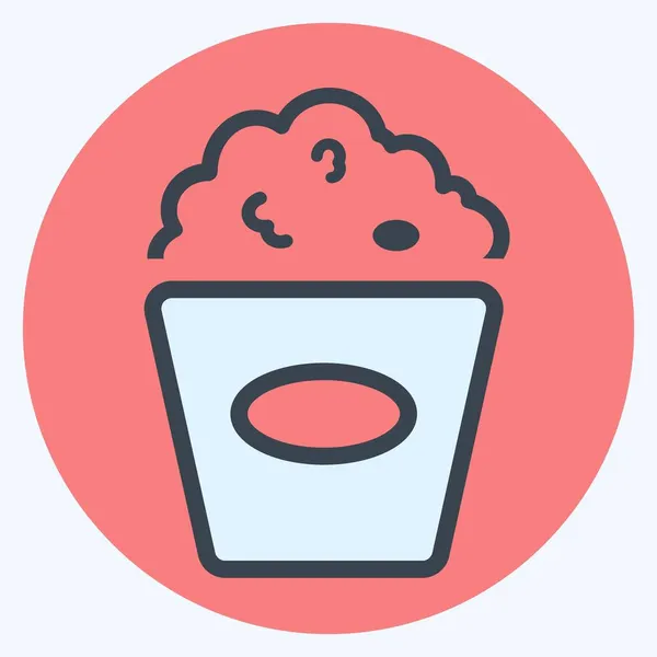 Popcorn Icona Color Mate Style Illustrazione Semplice Corsa Modificabile Design — Vettoriale Stock