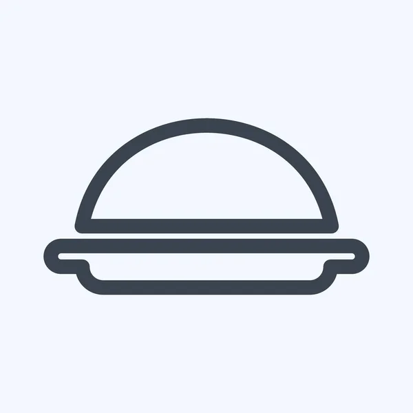 Icon Serving Food Line Style Απλή Απεικόνιση Επεξεργάσιμο Εγκεφαλικό Επεισόδιο — Διανυσματικό Αρχείο