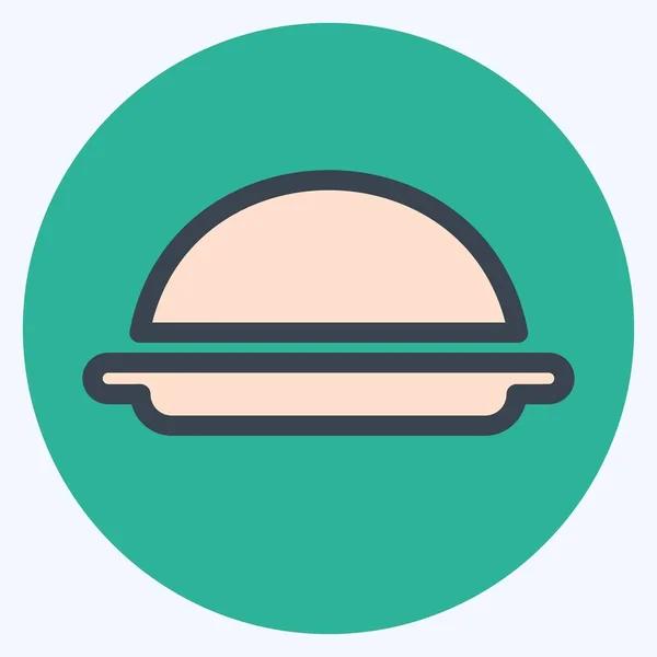 Icon Serving Food Color Mate Style Simple Illustration Editable Stroke — 스톡 벡터