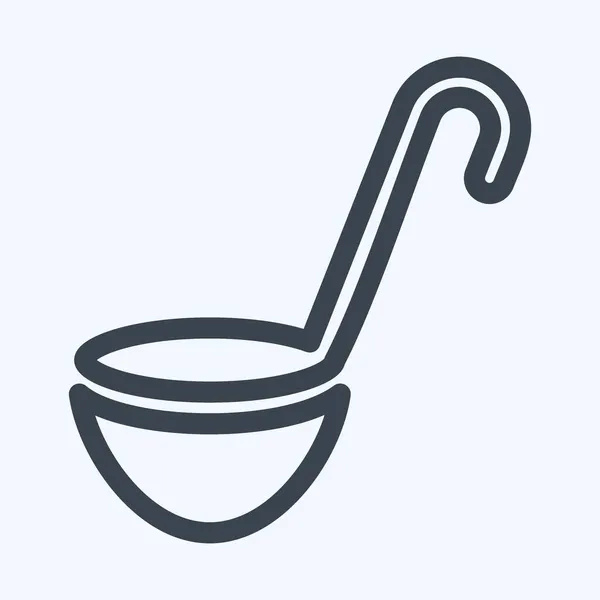 Icon Soup Spoon Line Style Простая Иллюстрация Редактируемый Штрих Вектор — стоковый вектор