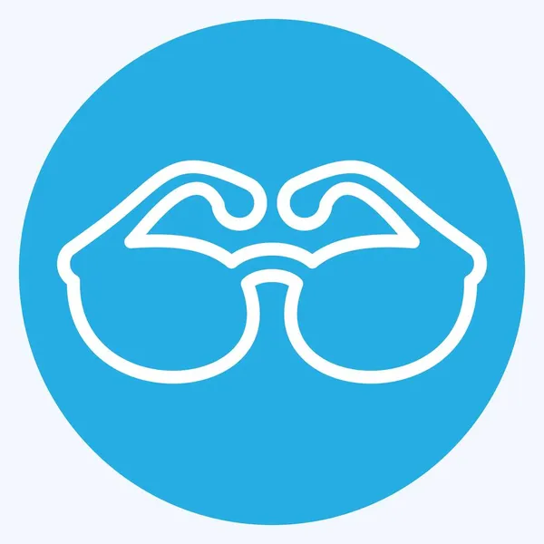 Icono Sunglass Estilo Ojos Azules Ilustración Simple Carrera Editable Diseño — Archivo Imágenes Vectoriales