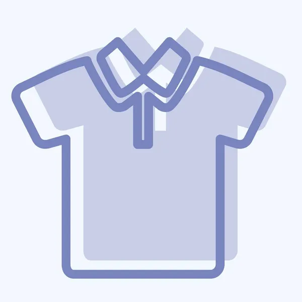 Ikona Košile Dva Tón Styl Jednoduché Ilustrace Upravitelný Tah Design — Stockový vektor