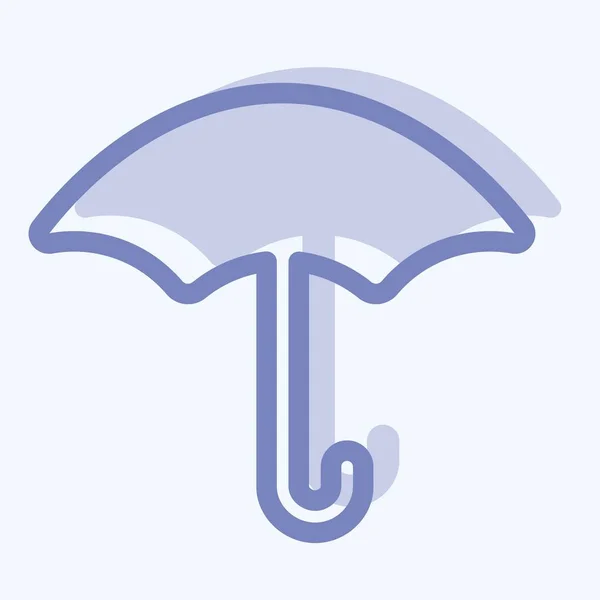 Icon Umbrella Two Tone Style Simple Illustration Editable Stroke Design — Stock Vector