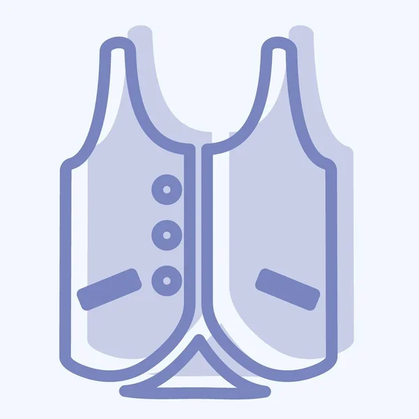 Icon Vest Стиль Двумя Тонами Простая Иллюстрация Штрих Таблице Дизайн — стоковый вектор