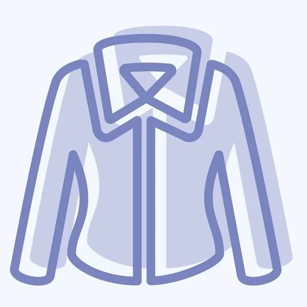 Icône Chemise Style Bicolore Illustration Simple Course Modifiable Modèle Vectoriel — Image vectorielle