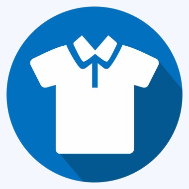 Simge T- Shirt 1 - Uzun Gölge Biçimi, Basit illüstrasyon, Düzenlenebilir vuruş, Tasarım şablonu vektörü, baskılar, posterler, reklamlar, duyurular, bilgi grafikleri vs..