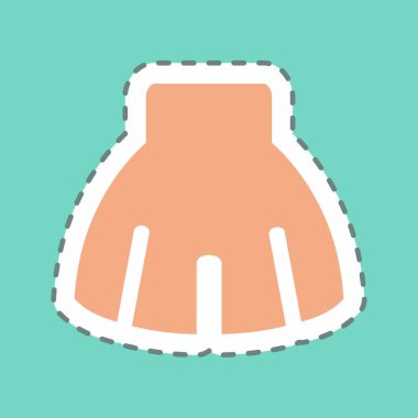 Etiket Eteği 2 - Basit illüstrasyon, Düzenlenebilir vuruş, Tasarım şablonu vektörü, baskılar, posterler, reklamlar, duyurular, bilgi grafikleri vs..