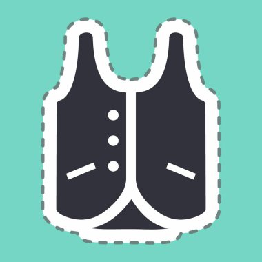 Etiket Vest 2 - Basit illüstrasyon, Düzenlenebilir vuruş, Tasarım şablonu vektörü, baskılar, posterler, reklamlar, duyurular, bilgi grafikleri vs..