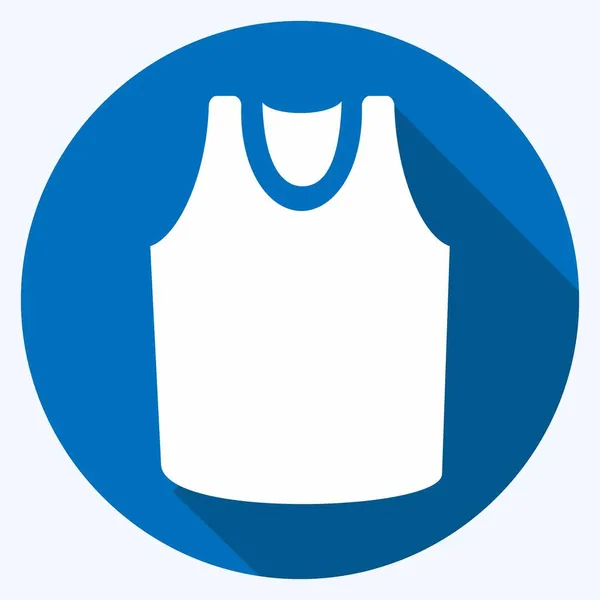 Icon Shirt Hosszú Árnyék Stílus Egyszerű Illusztráció Szerkeszthető Stroke Design — Stock Vector