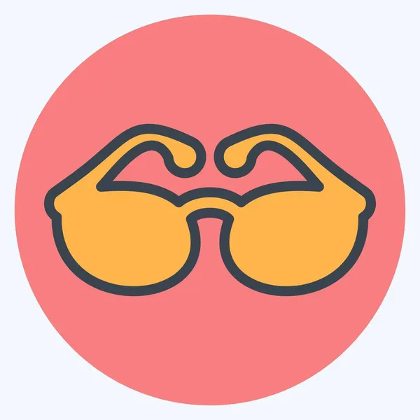 Ícone Sunglass Estilo Companheiro Cor Ilustração Simples Curso Editável Vetor —  Vetores de Stock