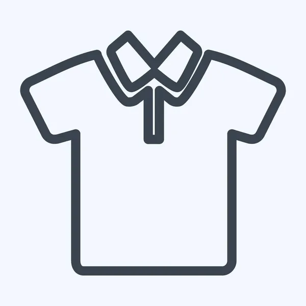 Simge Shirt Satır Stili Basit Illüstrasyon Düzenlenebilir Vuruş Tasarım Şablonu — Stok Vektör