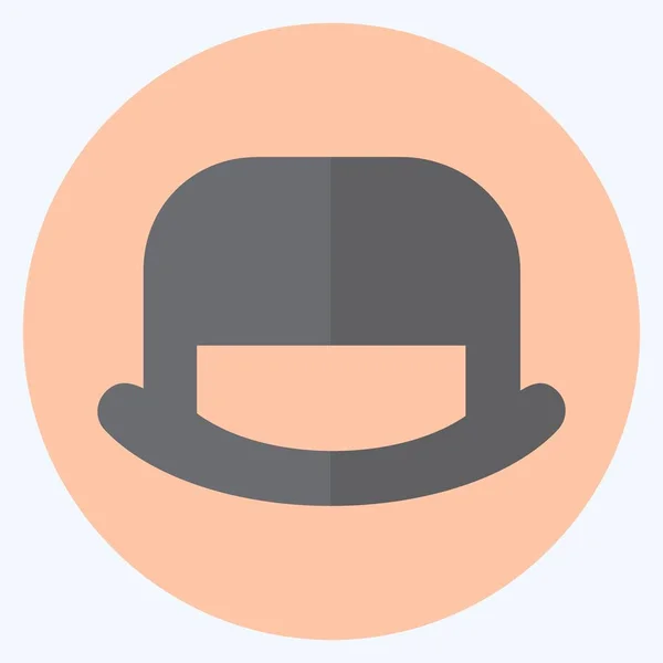 Icona Top Hat Stile Piatto Illustrazione Semplice Corsa Modificabile Design — Vettoriale Stock