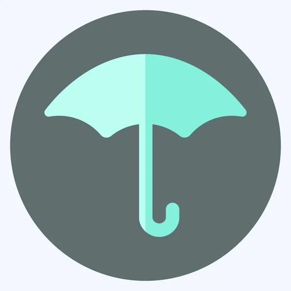 Icon Umbrella Flat Style Simple Illustration Editable Stroke Design Template — Stock Vector
