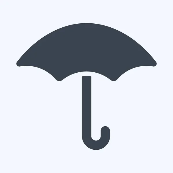 Ícone Guarda Chuva Estilo Glyph Ilustração Simples Curso Editável Vetor — Vetor de Stock