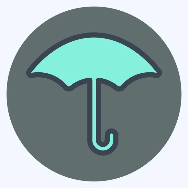 Icon Umbrella Flat Style Simple Illustration Editable Stroke Design Template — 스톡 벡터